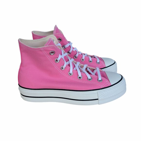 Converse Chuck Taylor Lift Hi Canvas Sz 9 Womens Shoes Sneakers Pink A08216F New - Picture 2 of 9